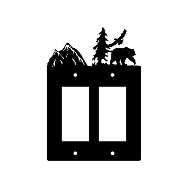 JHUNG GA YEI Eagle Bear Light Switch Covers Wall Plate Metal Decorative Plates Outlet Covers Double Rocker GFCI
