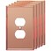 LIDER Duplex Receptacle Wall Plate Mirrored Outlet Cover for Duplex Outlet Reflective Finish Outlet Cover Modern Upgrade Oversized 1Gang 525 x 344 Acrylic Mirror Glass Rose Gold 5Pack