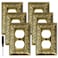 Ranweydi Antique Brass Duplex Outlet Cover Paisley Pattern Decorative Wall Plates for Electrical Outlet Metal Switch Plates and Receptacle Cover for Kitchen Bathroom 1 Gang Duplex Outlet6 Pack