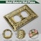 Ranweydi Antique Brass Duplex Outlet Cover Paisley Pattern Decorative Wall Plates for Electrical Outlet Metal Switch Plates and Receptacle Cover for Kitchen Bathroom 1 Gang Duplex Outlet6 Pack
