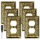 Ranweydi Antique Brass Duplex Outlet Cover Paisley Pattern Decorative Wall Plates for Electrical Outlet Metal Switch Plates and Receptacle Cover for Kitchen Bathroom 1 Gang Duplex Outlet6 Pack