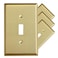 Rio Salto MIDSIZE BRASS Signature Collection Decorative Brushed Brass Gold Metal Outlet Covers Light Switch Cover Plate Premium Wall Plate 1Gang Single Toggle Flip Switch 494 x 313 4Pack