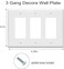ZEFTV Decorator Wall Plates 3Gang Switch Outlet Electrical Cover Plate Unbreakable Thermoplastic Faceplate for Light Receptacle Outlet Switch White 6 Pack