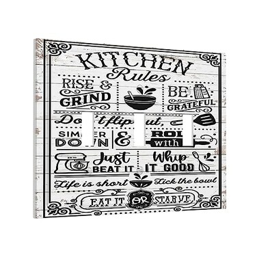 ranedula Rustic Kitchen Rules 3 Gang Triple Toggle Light Switch Cover Decorative Wall Plate Farmhouse Funny Kitchen Quote Sign Electrical Faceplate for Kitchen Living Room Home Coffee Shop Decor