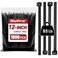 Glufirm Zip Ties Heavy Duty 12 inch 1000 Pack Doublesided Toothed 85 lb Delivering 17X Tensile Strength in the Same Specs Black Cable Ties
