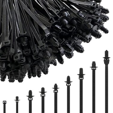 Niteguy 260Pcs Push Mount Cable Zip TieNylon Self Locking Cable Strap9 Most Popular SizesHeavy Duty Nylon Push Mount Self Locking UV Resistant Assortment For IndoorConstructionElectronic and Auto