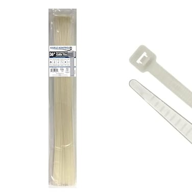 Kable Kontrol Cable Zip Ties Natural White 100 Pcs 36 Inch 50 Lbs Tensile Strength Selflocking Natural Nylon Clear Plastic Wire Ties wraps for Indoor or Outdoor Use