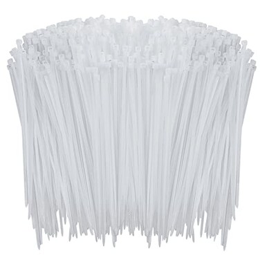 Rienar 1000 Pcs White Zip Ties 6 Inch Clear SelfLocking Nylon Cable Ties Premium Heavy Duty Plastic Wraps Wire Ties for Indoor and Outdoor