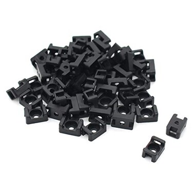 OLIREXD 100 Of Pack Black 45mm Cable Tie Mount Base Saddle Type Mount Screw Wire Bundle Base Holder Width Cable Large Size 06 inch