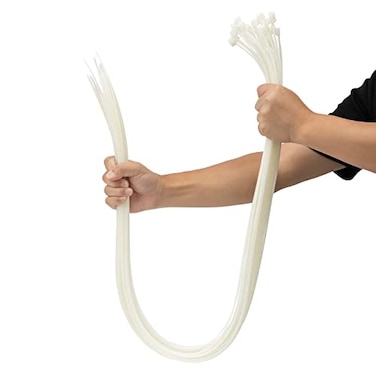 XINGO 48 inch White Zip Ties Heavy Duty 25 PCS200 LBS Ultra Strong Plastic Wire Ties Large Cable Ties Extra Long Tie Wraps Indoor and Outdoor UV Resistant
