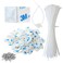 XHF 34 Strong BackGlue Self Adhesive White Cable Zip Tie Mounts 100pcs with 8 Ties Screws Outdoor Sticky Wire Fasteners Cable Clips Management Anchors Organizer Holders Squares