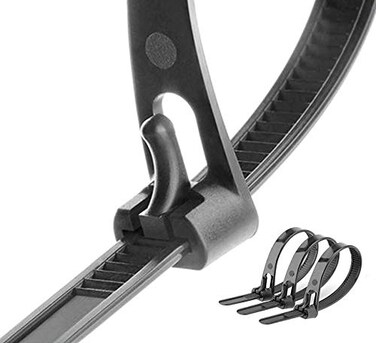 XINGKEDA Releasable Reusable Zip Ties 100 Pack 12 Inch Heavy Duty Zip Tie Thick Black Cable Ties Reusable 80lb Indoor Outdoor MultiPurpose No Slip Off