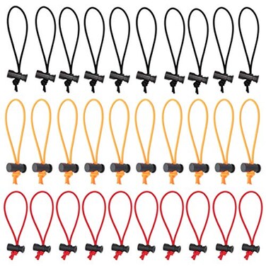 FotoTech FotoTech Multipurpose Extra Thick Elastic Cable Tie and Organizer Adjustable Cable Strap Toggle Tie Reusable Tangle Tamer Cable Management for Cord and Cable 16CM 10 BK10 OR10 Red