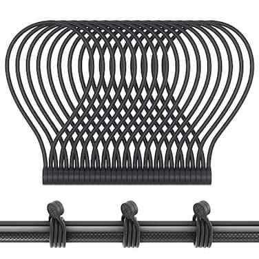 FRKNER Magnetic Twist Ties Reusable Silicone Cable Ties with Strong Magnet for Bundling and OrganizingCord Wrap Clip Straps for Home or Office Black16 Packs