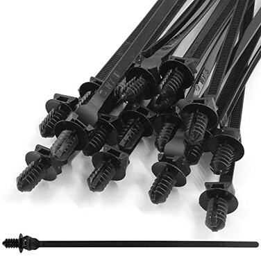 Piutouyar 50 Pcs Black Nylon Push Mount Cable Zip Tie 205mm 83 Inch Fir Tree Mount Cable Ties MultiPurpose Selflocking Wire Wrap Strap