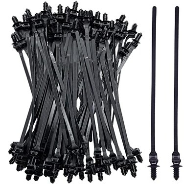 Niteguy 80 Pack Nylon Push Mount Cable Zip Tie 83x018 Heavy Duty Nylon Push Mount Self Locking UV Resistant Assortment for Indoor Wire Tying Black