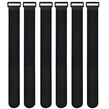Cacturism 2 x 48 Inch Hook and Loop Cable Tie 6 Pack Heavy Duty Adjustable Fastening Adhesive Cinch Strap with Plastic Dring Buckle MultiPurpose Reusable Cord Organizer by