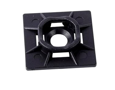 Gardner Bender MB20UVB Cable Tie Mounting Base 1 Inch x 1 Inch Wire Cord Management Industrial and Household Use 100 Pk UV Resistant Black