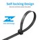 XINGO 26 inch Black Zip Ties Heavy Duty 100 Pack 200 LBS Ultra Strong Plastic Wire Ties Large Cable Ties Extra Long Tie Wraps Indoor and Outdoor UV Resistant