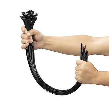 XINGO 26 inch Black Zip Ties Heavy Duty 100 Pack 200 LBS Ultra Strong Plastic Wire Ties Large Cable Ties Extra Long Tie Wraps Indoor and Outdoor UV Resistant