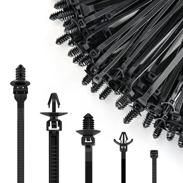 GOOACC Push Mount Cable Zip Ties Heavy Duty Nylon Push Mount 5 Most Popular Sizes Self Locking Cable Strap Assortment for Indoor Outdoor Wire Tying Construction Auto ect 160 Pcs