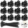 Tideme Magnetic Cable Zip Tie Mounts 50 Pcs Magnets with 200 Pcs Cable Zip Ties Multipurpose Magnetic Cable Holder for Cable Management Wire Management Bases Wire Cable Clips