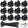 Tideme Magnetic Cable Zip Tie Mounts 50 Pcs Magnets with 200 Pcs Cable Zip Ties Multipurpose Magnetic Cable Holder for Cable Management Wire Management Bases Wire Cable Clips