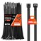 Rythcraft Zip Ties Heavy Duty 12 inchVShaped Toothed Double Sided With 200 LBS Tensile Strength Cable Ties Extra Large Wire Ties Adjustable Nylon Tie Wraps for Indoor Outdoor Patented Design80 Pack Bl