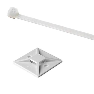 TCH Hellermann Tyton 100 Pack Cable Tie 4 Long Adhesive Cable Tie Mount UL Rated 18lb Tensile Strength White