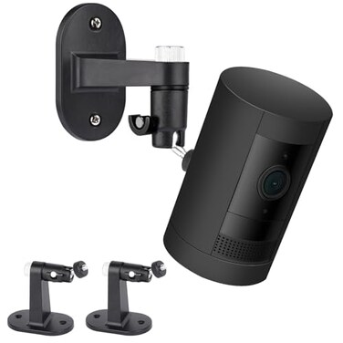 ALERTCAM 2Pack Adjustable Security Wall Mount Bracket for Ring Stick Up Cam Ring Outdoor Cam Plus Perfect View Angle for Your Surveillance Camera System Black