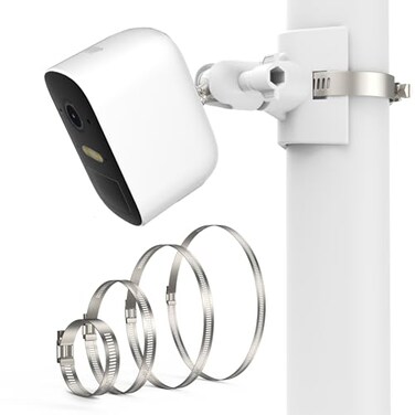 OkeMeeo Outdoor Camera Mount for Arlo Pro 5SPro 3Ultra 2Essential XL for eufyCam 2C2C Pro and More 14 Threaded Camera No Drill Pole MountWhite 1 Pack