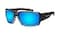 BOMBER Polarized Sunglasses for Men 2 Tone Crystal Smoke Frame with Ice Blue Mirror Polarized Safety Lens z87 Compliant UV Protection for Safety Glasses BG114ICE
