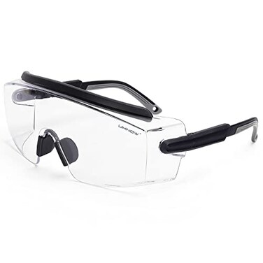 UKNOW Safety Goggles Over Glasses Anti Fog Safety Glasses with Clear Wraparound Lens ANSI Z871 Protective Eyewear