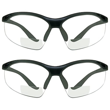 proSPORT Bifocal Safety Glasses Reader Z87 250 2 Pairs WrapAround Work Motorcycle Shooting Nigt Indoor Outdoor