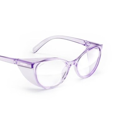 Stoggles Cat Eye Z871 Polycarbonate Safety Glasses Scratch ShatterProof BlueLight UV Blocking Lens Top Side Shields AntiFog Dip Coated Durable Protective Stylish Eyewear