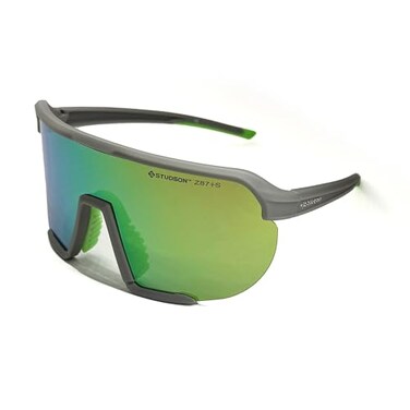STUDSON Watchman Safety Glasses ANSI Z87 Rated Impact Protection ScratchResistant AntiFog Polycarbonate Lenses NonSlip Fit Lightweight Wraparound Frame One Size Cool GreyGreen