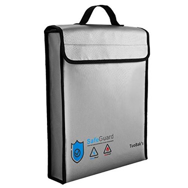 TuoBak's TuoBaks Fireproof Waterproof Document Bag with ZipperHeat Insulated Upgraded Fireproof Document Bag 158x 12625 for Important Document Storage Organizer for Valuables Legal Documents Safe
