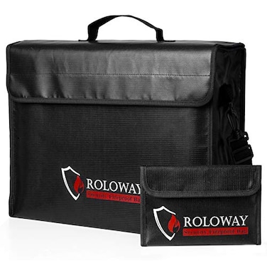 ROLOWAY Large 17 x 12 x 58 inches Fireproof Bag Water Resistant Fireproof Document Bag Safe for Money Documents and Valuables Storage