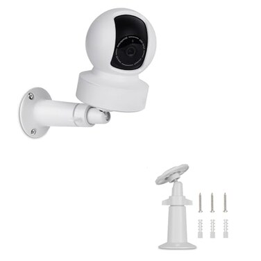 UYODM 360 Adjustable Wall Mount Compatible with Kasa Indoor PanTilt Smart Security CameraKasa 2K QHD Camera PanTPLink Tapo C200 Rustproof Aluminum Alloy Security Bracket WhiteNot Included Camera