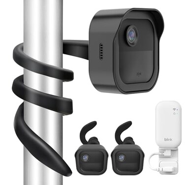 Gresur 2Pack Flexible Twist Mount for Blink Outdoor 4 3rd GenOutdoor 2K Camera with Weatherproof Protective Housing and Blink Sync Module Outlet Wall Mount Black 2Pack