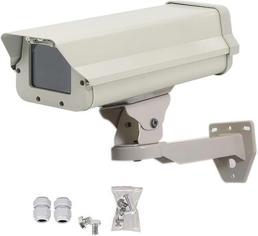 GledeYeTec 145 HeavyDuty Aluminum Outdoor CCTV Camera Housing Weatherproof Security Camera Enclosure with 360 Adjustable Wall Mount Bracket Kit for Bullet Surveillance Cameras