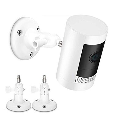 TIUIHU 360 Degree Adjustable Wall Mount for Stick Up CamProIndoor Cam Mounting Brackets Compatible with Any Security Camera with 14 Screw2Pack White