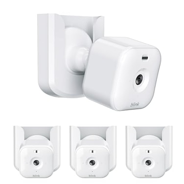Hibezos Blink Mini 2 Camera Mount No Drilling Wall Mount Compatible with Blink Mini 2KOutdoor 4 Cameras Adhesive Holder for Indoor Outdoor Camera White 3 Pack