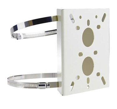 BeElion Heavy Duty Metal CCTV Camera Pole Mount Bracket Universal IndoorOutdoor WallCeiling Mount Adjustable Angle IvoryBeige 15KG Load Capacity