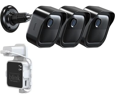 Mamerry AllNew Blink Outdoor 4 Camera Wall Mount Weatherproof Protective Housing and 360 Adjustable Mount with Blink Sync Module 2 Mount for 4th 3rd Gen Blink Camera Not Included 3 Pack Black