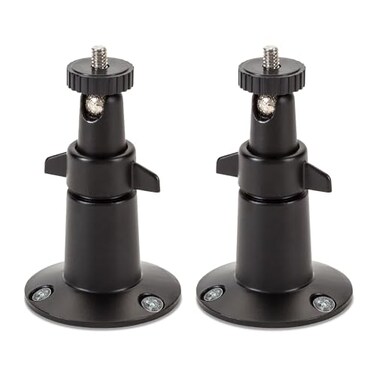 Wasserstein Adjustable Metal Wall Mount for Arlo Essential 1st2nd3rd GenGo 2Arlo Pro34Pro 5S 2KPro 6th GenUltraUltra 2Ultra 3rd Gen Ring Stick Up Cam BatteryPlugIn 2Pack Black