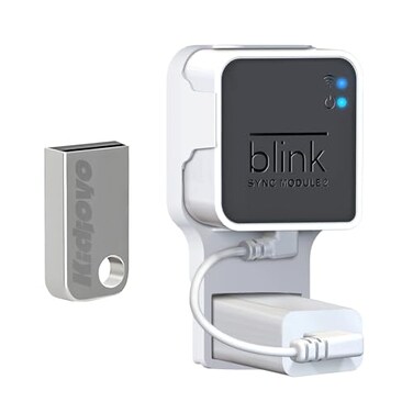 Kidjoyo 256GB Blink USB Flash Drive Wall Mount for Blink Sync Module 2 with Short Cable Save Space No Messy Wires Easy Move Mount Bracket Holder for Blink Outdoor Indoor Security Camera 1 Pack
