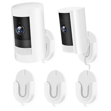 ALERTCAM No Drill Wall Mount Compatible with Stick Up Cam and RingIndoor Cam Indoor Cam Plus Strong Adhesive and No Screws Indoor Camera Mount3PackWhite