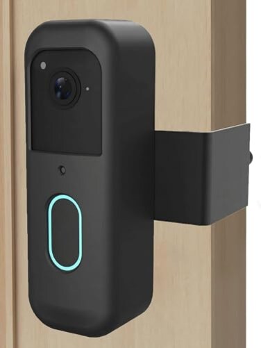 Fieybirt Blink Doorbell Mount AntiTheft Doorbell Mount for Blink Video Doorbell 2nd Gen 2025 newest model NoDrill Needed Blink Doorbell Mount with Protective Cover No Block Sensor Night Vision Black