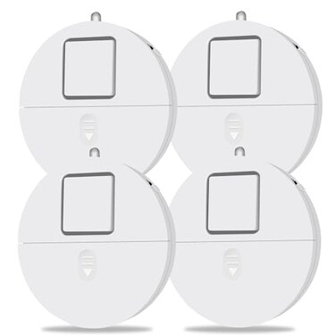 EVA LOGIK Window Alarm System 4Pack UltraLoud 120dB Alarms with Advanced Vibration Sensors Window Security Alarms for Glass Break Detection Features Low Battery LED Indicator